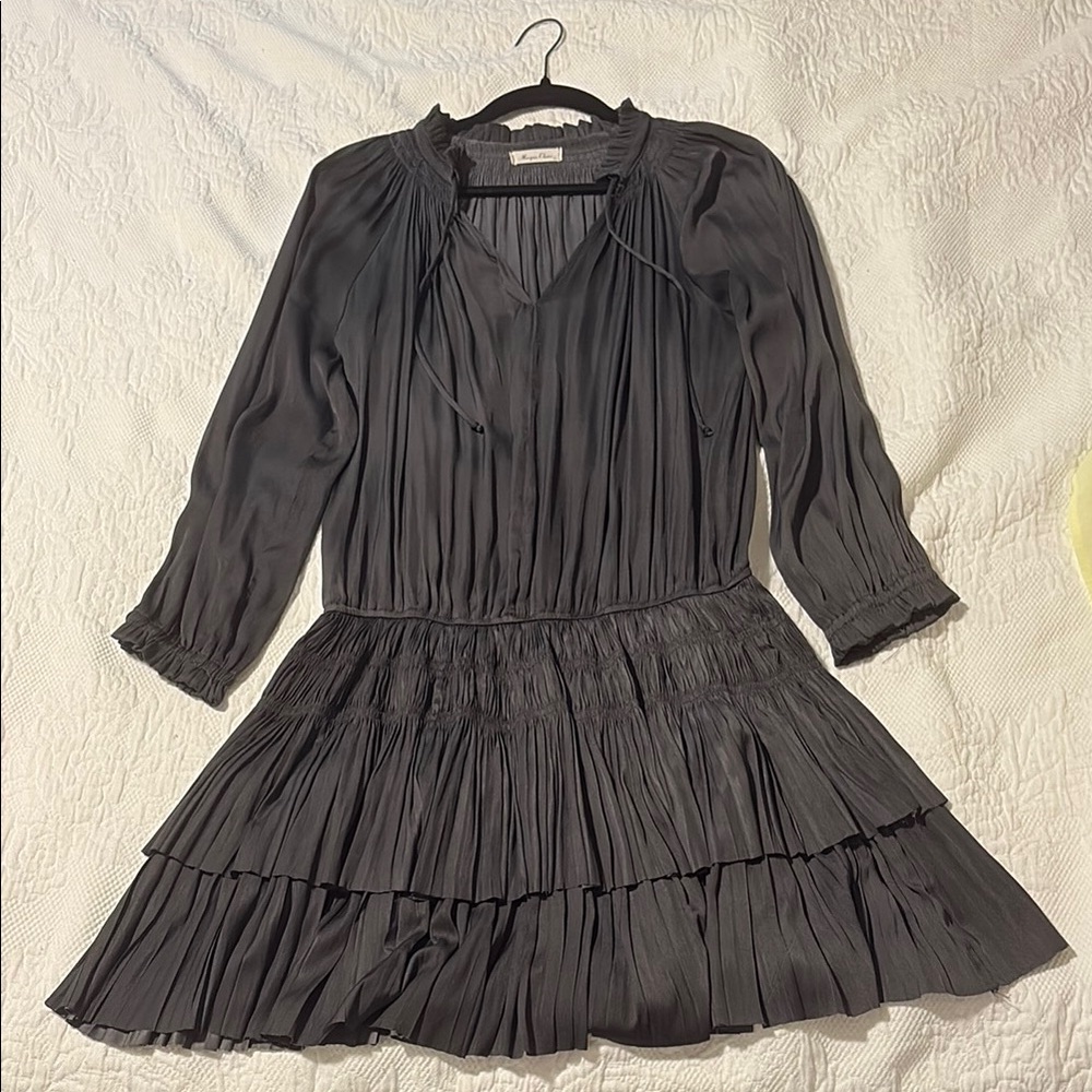 Black, Long-sleeve, V-Neck Dress